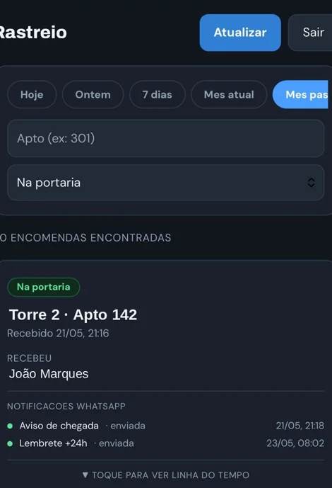 Rastreio e cadeia de custódia - CondoPack